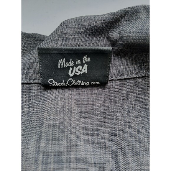 Harley Davidson Cafe Las Vegas Mens Large Shirt Button Up Gray Black Bowling - Picture 3 of 10